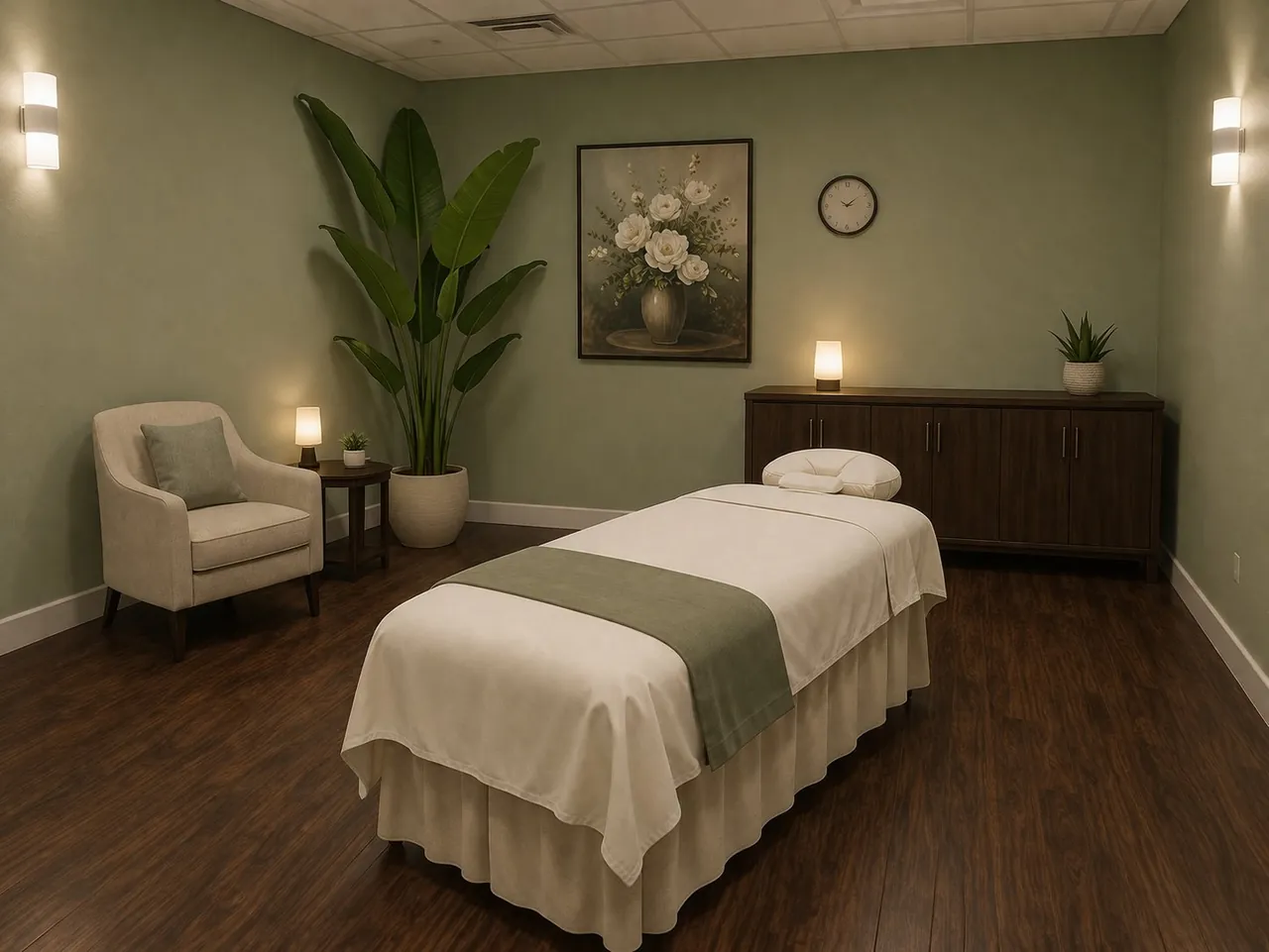 Comfortable, private massage room at Yes SPA near Huntridge, NV
